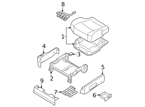Front Seat Components for 2004 Nissan Quest #4