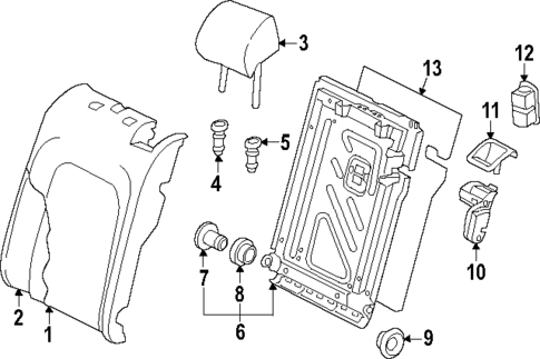 Rear Seat Components for 2024 Volkswagen Golf R #1