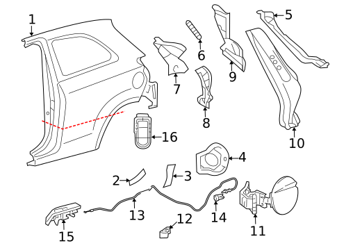 Quarter Panel & Components for 2017 Toyota Yaris #1