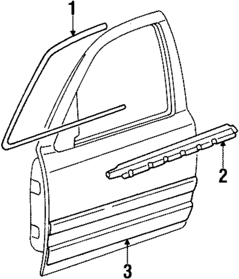 Exterior Trim - Front Door for 2002 Mercury Grand Marquis #0