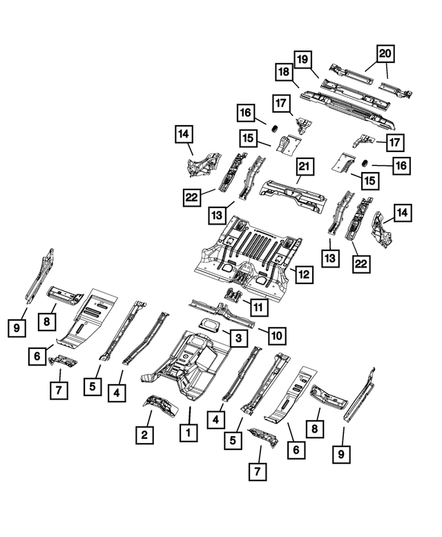 « 68298304AC – Body Sheet Metal Except Doors : Plancher Avant Cuvette, Côté Droit pour Mopar Image »