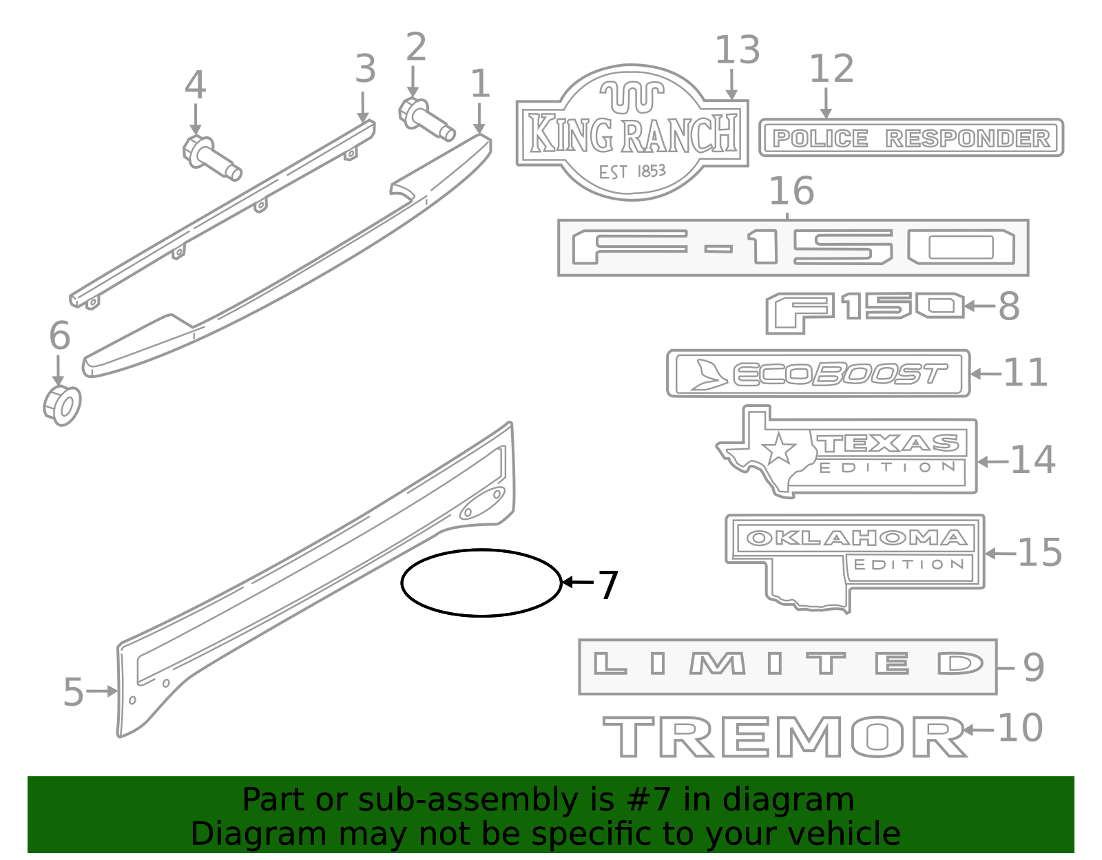 FL3Z9942528A - Tailgate Emblem 2015-2026 Ford | Ford Parts Direct