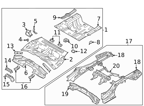 Rear Floor & Rails for 2022 Kia K5 #0