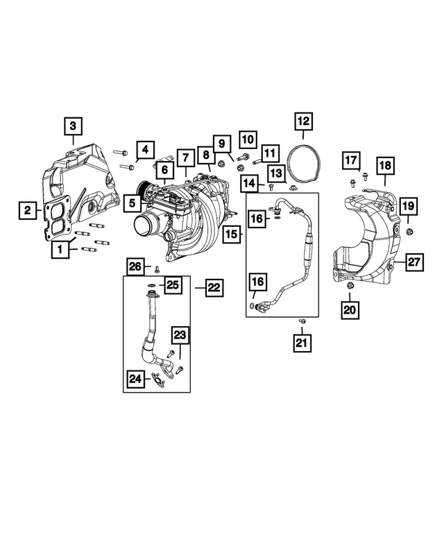68614907AA - Engine: Turbocharger To Catalytic Converter Gasket for Mopar Image
