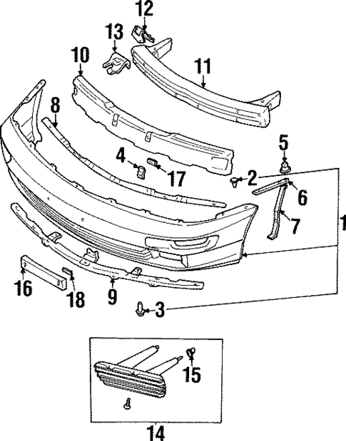 Bumper & Components - Front for 1999 Mitsubishi Diamante #0