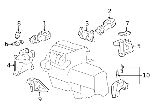 Engine & Trans Mounting for 2010 Honda CR-V #0