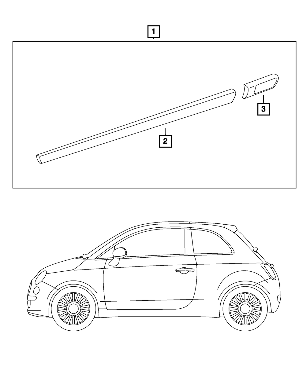 2012-2017 Fiat 500 Front Door Molding, Left 1SJ35TZZAB | My Mopar
