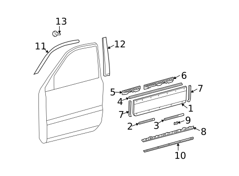 Exterior Trim - Front Door for 2006 Lexus GX470 #0