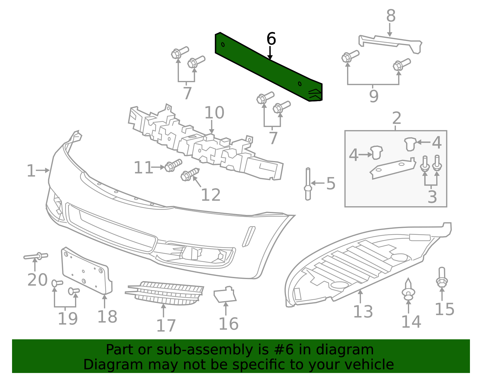 2014-2017 Chevrolet Front Bumper Impact Bar 92260699 GM | GMPartsDirect.com
