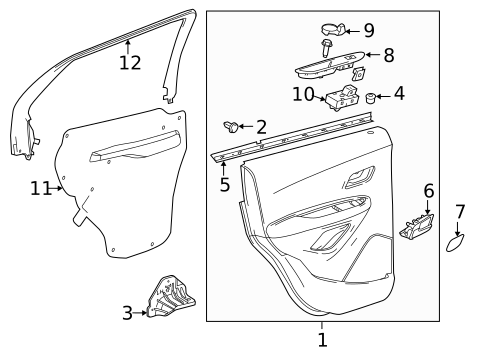 Interior Trim - Rear Door for 2022 Buick Encore #0