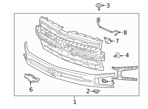 Grille & Components for 2022 Chevrolet Silverado 1500 LTD #0