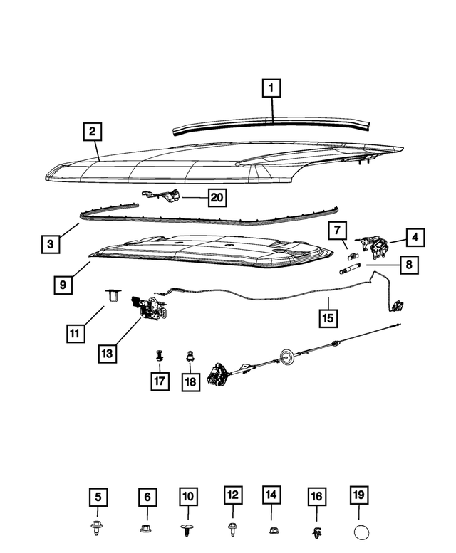 68376256AA - Body Sheet Metal Except Doors: Hood Seal for Jeep: Grand Cherokee, Grand Cherokee L Image