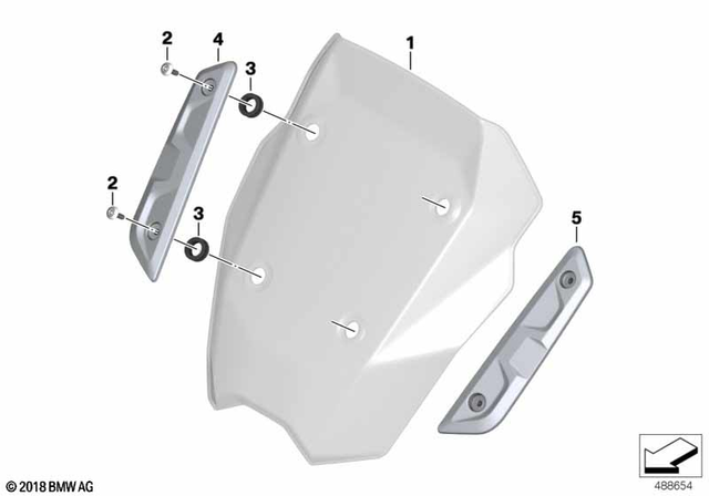 46638405121 - Frame and Mounting Parts: Windshield - Us for BMW-Motorrad Image image