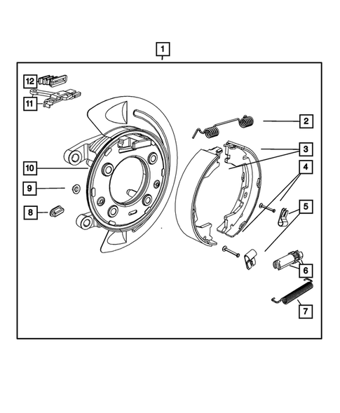 Parking Brake Lever, Cables, and Rear Disc Park Brake Assembly for 2009 Dodge Ram 3500 #2