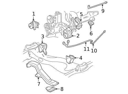 Engine & Trans Mounting for 1998 Chevrolet S10 #0