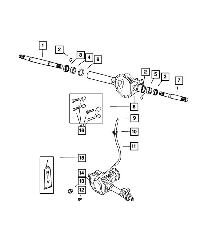 « 52069886AB – Front Suspension &amp; Drive : Essieu Arbre, Côté Droit, Intermédiaire pour Mopar Image »