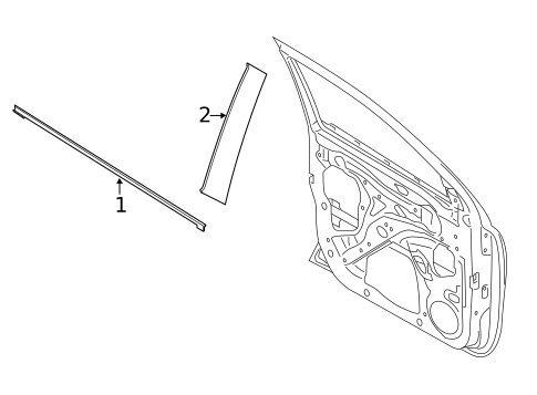 Exterior Trim - Front Door for 2022 Ford Ranger #0