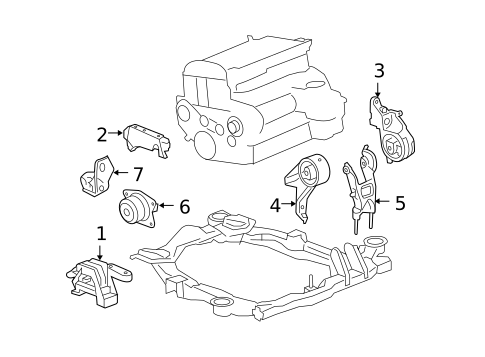 Engine Mounting for 2008 Chevrolet Malibu #1