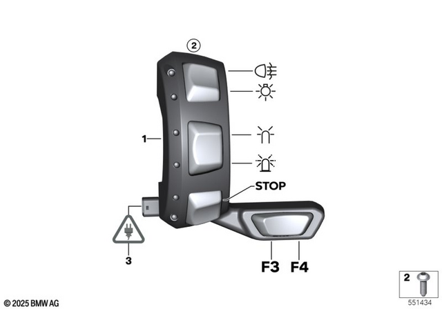 61318394478 - General Electrical System: Auxiliary Switch, Right - Bel./illum for BMW-Motorrad Image image