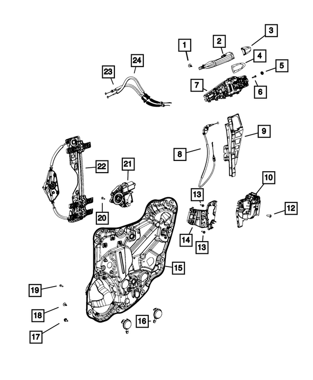 5SV51NRVAA - Doors, Door Mirrors and Related Parts: Exterior Door Handle, Right for Mopar Image image
