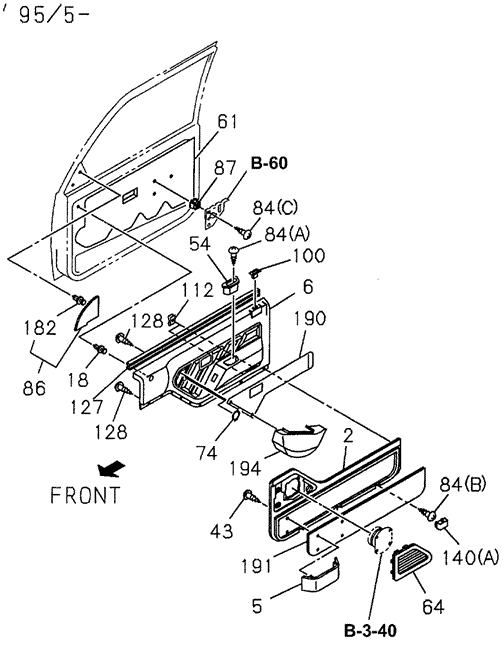 Front Door Trim (2) for 1997 Honda Passport #0