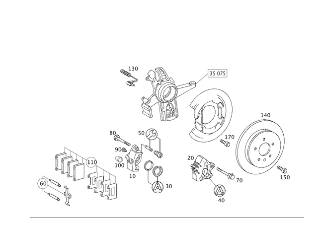 1634230698 - Brakes: Brake Caliper for Mercedes-Benz: ML55 AMG Image image