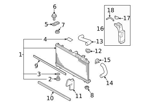 Radiator & Components for 2012 Subaru Legacy #1