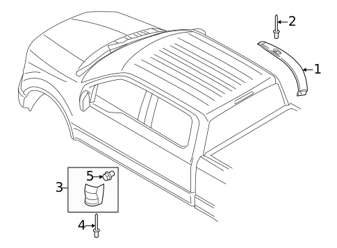 Exterior Trim - Cab for 2022 Ford F-150 #0