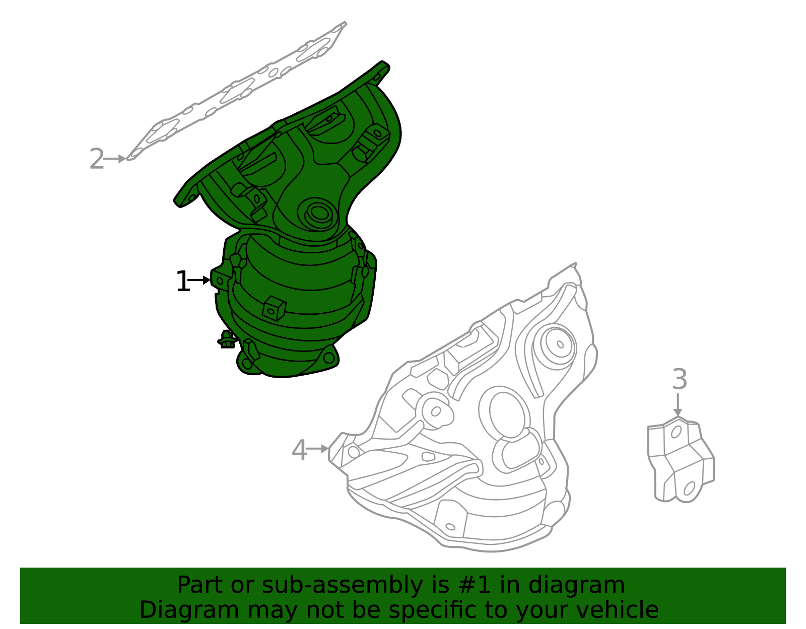 2022-2024 Nissan Pathfinder Catalytic Converter With Integrated Exhaust ...