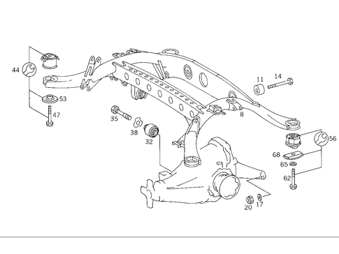 Rear Axle Support for 1993 Mercedes-Benz 600SEL #1