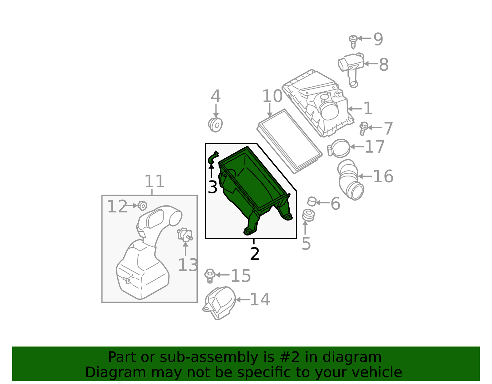 2001-2008 Subaru Air Inlet Case 46051AE000 | Subaru Parts Guys