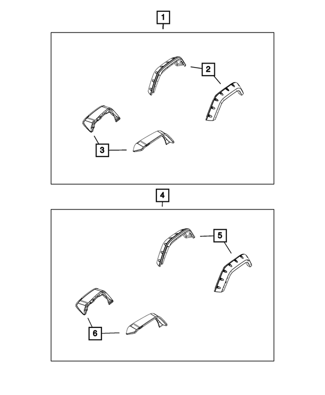 68290098AC - : Wheel Opening Flare Molding, Right for Mopar Image