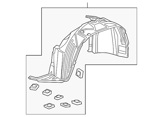 Honda Element 03-08 EX Fender Liner Front Right/Passenger 74101-SCV-A00, C013, O