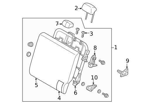 Rear Seat Components for 2014 Mitsubishi Mirage #1