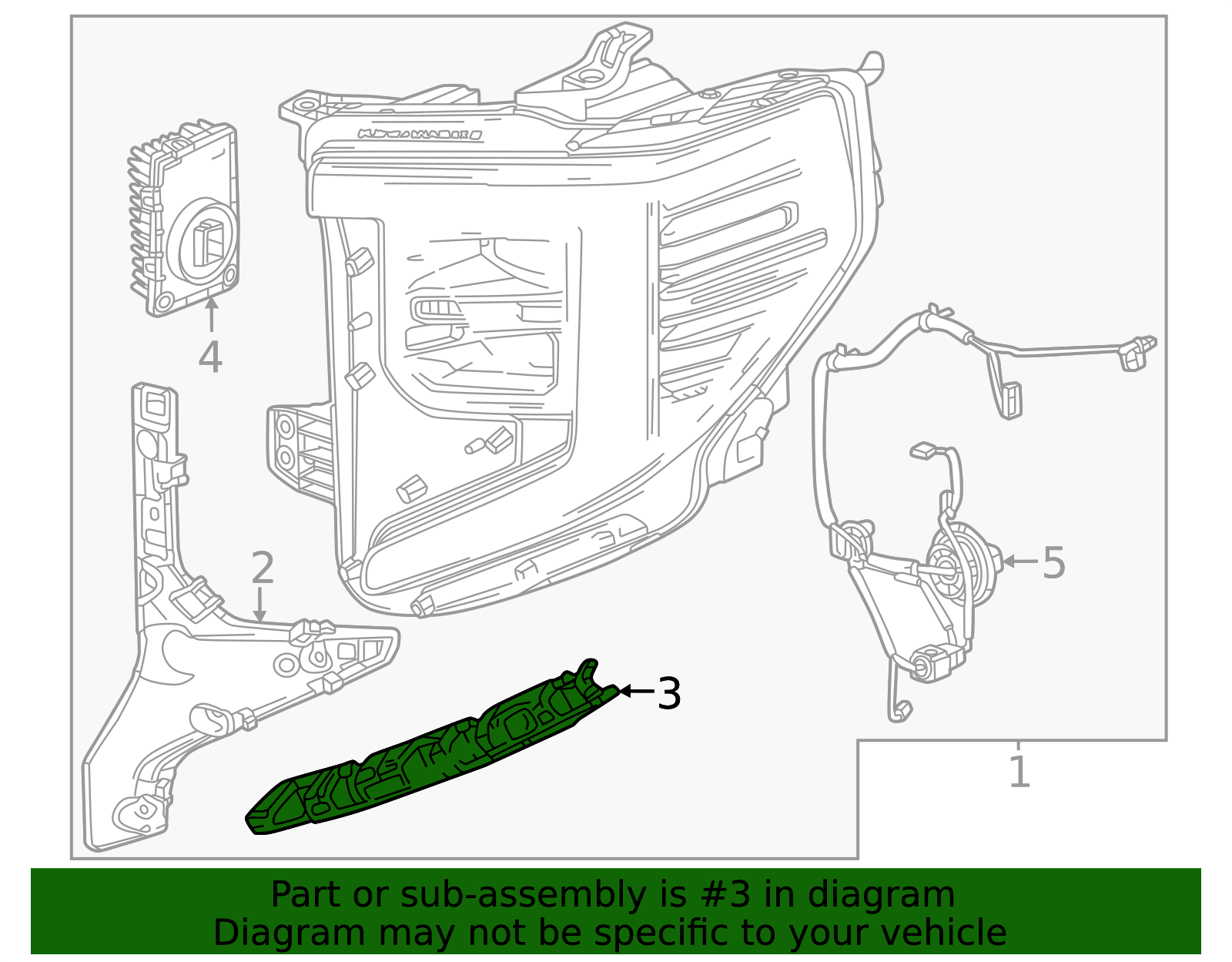 2022-2026 GMC Passenger Side Headlamp Bracket 85543202 | OEM Parts Online