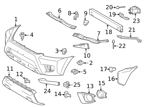 Bumper & Components - Front for 2012 Toyota Tacoma #0
