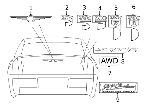 Exterior Trim - Trunk for 2005 Chrysler 300 #0