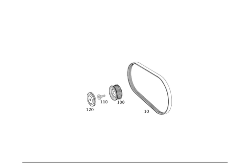 V-Belt, Belt Tensioner, Guide Pulley for 2011 Mercedes-Benz C300 #0