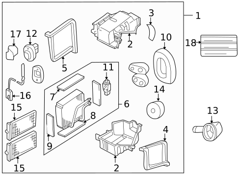 Evaporator Components for 1999 INFINITI QX4 #0