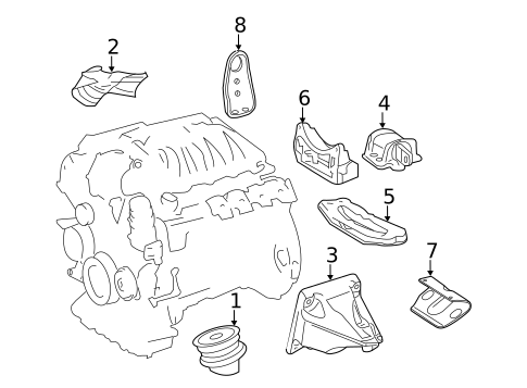 Engine & Trans Mounting for 2009 Mercedes-Benz SL550 #0