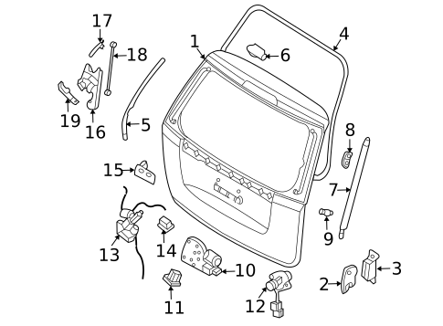 Gate & Hardware for 2007 Hyundai Entourage #0
