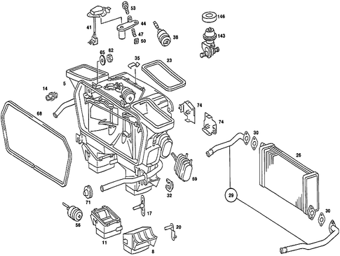 Heater Case with Blower for 1988 Mercedes-Benz 190D #2