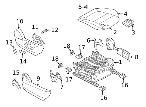 Passenger Seat Components for 2016 Mazda 6 #0
