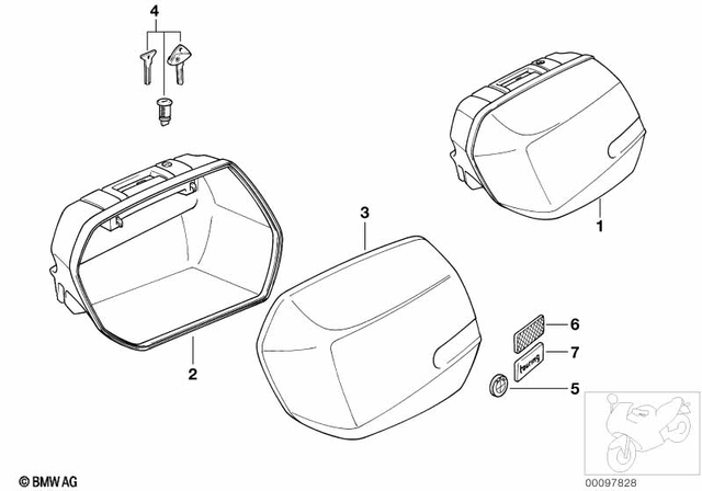 46547651592 - Frame and Mounting Parts: Right City System Case Lid - Alpinweiss 3 for BMW-Motorrad Image