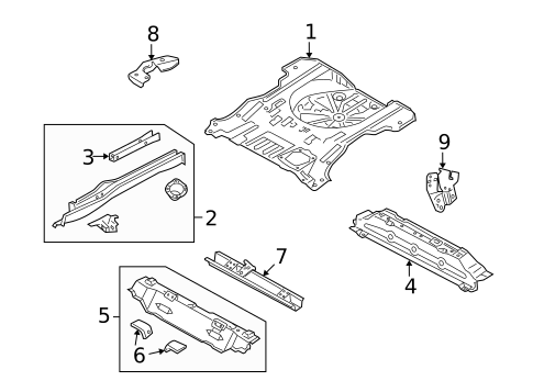 Rear Floor & Rails for 2008 Mazda Tribute #1