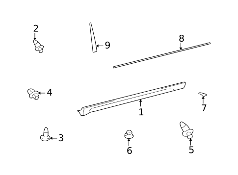 Exterior Trim - Pillars for 2006 Toyota Matrix #0