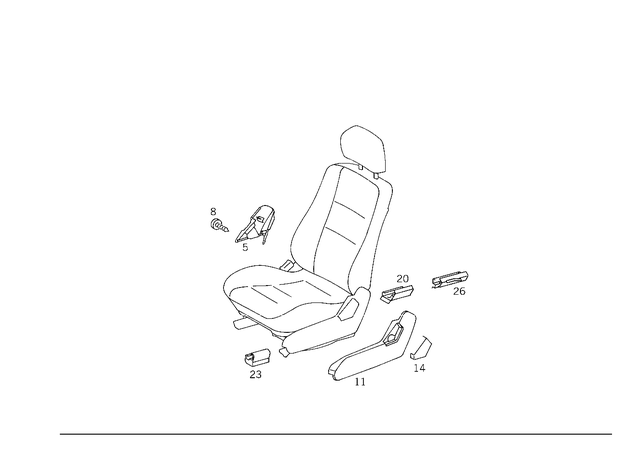 2109180530 - Front Seats: Cover for Mercedes-Benz: C220, C230, C280, C43 AMG, E420, E430 Image image