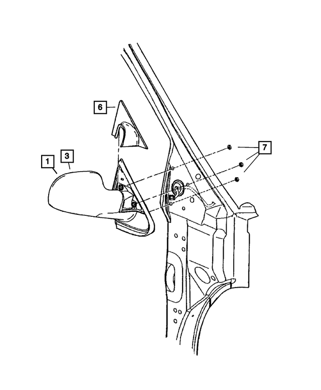 4894403AG - Doors and Related Parts: Outside, Rearview, Electric, Heated Mirror, Left for Mopar Image