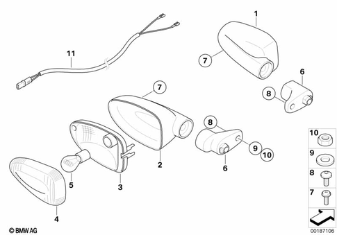Turn Signals, Front for 2008 BMW-Motorrad K 1200 R #0