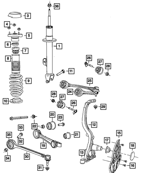 Front Suspension, Strut and Cradle for 2020 Dodge Challenger #0